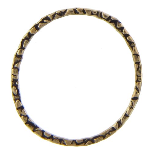 Brass, 27.5mm Width / Length, Hammered Circle Connector. Quantity Per Pack: 10 Pieces.
