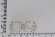 Load image into Gallery viewer, Sterling Silver, 18.8mm Width by 1.7mm Length by 22.6mm Height, 5 Strand Round Eye with 18.7mm Width by 5.7mm Length by 26.1mm Height, Round Hook, Round Hook & Eye Clasp. Quantity Per Pack: 1 Pair.