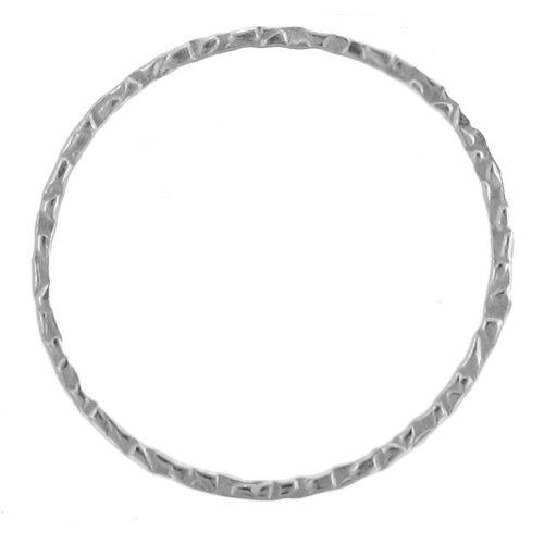 Silver Filled, 42.1mm Width / Height, Textured Circle Connector. Quantity Per Pack: 10 Pieces.