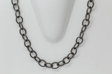Load image into Gallery viewer, Sterling Silver Black Diamond, 8.0mm Width by 10.3mm Length, 30 Inch Twisted Cable Chain with 13.0mm Length by 3.0mm Thick, Trigger Lobster Clasp. Quantity Per Pack: 1 Piece.