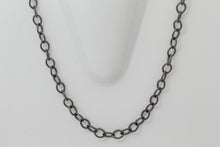 Load image into Gallery viewer, Sterling Silver Black Diamond, 5.4mm Width by 7.2mm Length, 24 Inch Twisted Cable Chain with 11.0mm Length by 3.0mm Thick, Trigger Lobster Clasp. Quantity Per Pack: 1 Piece.