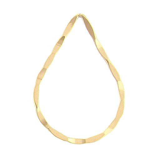 Gold Filled, 30.9mm Width by 1.1mm Length by 44.5mm Height, Hammered Tear Drop Connector. Quantity Per Pack: 2 Pieces.