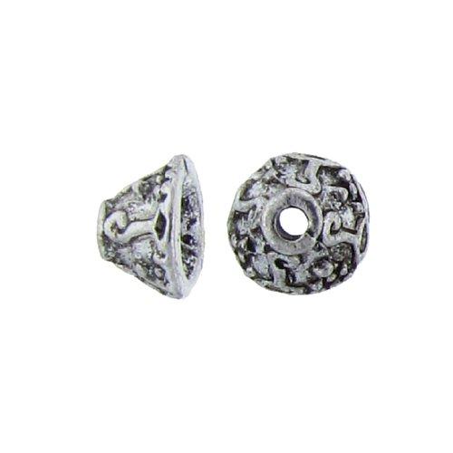 Pewter, 12.0mm Width by 12.0mm Length by 3.7mm Height, Textured Bead Cap. Quantity Per Pack: 60 Pieces.