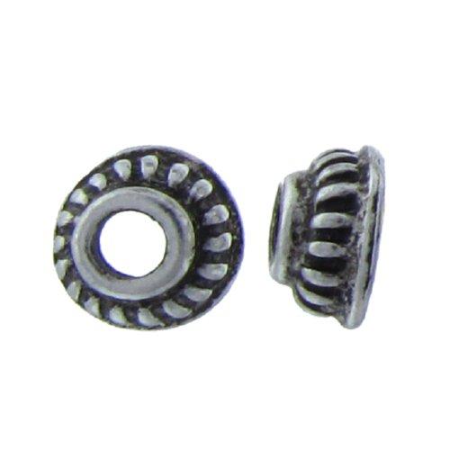 Pewter, 10.2mm Width by 10.3mm Length by 5.0mm Height, Textured Bead Cap. Quantity Per Pack: 26 Pieces.