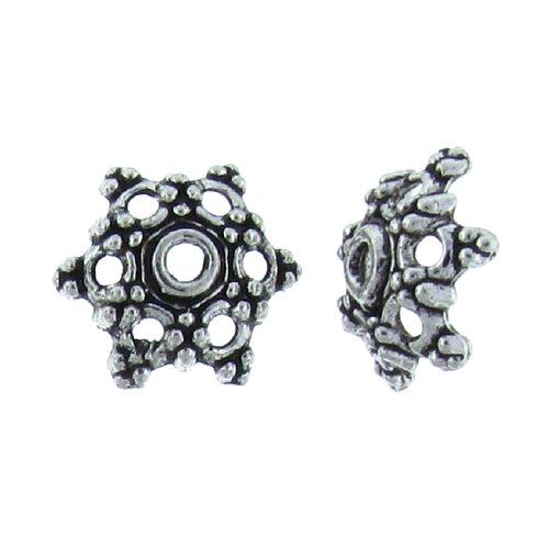 Pewter, 12.7mm Width by 12.6mm Length by 5.2mm Height, Textured Bead Cap. Quantity Per Pack: 38 Pieces.