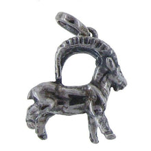 Load image into Gallery viewer, Sterling Silver Oxidized, 14.3mm Width by 10.2mm Length by 19.0mm Height, Wild Goat Charm. Quantity Per Pack: 1 Piece.