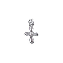 Load image into Gallery viewer, Sterling Silver, 9.9mm Width by 2.3mm Length by 15.5mm Height, Cross Charm. Quantity Per Pack: 6 Pieces.