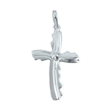 Load image into Gallery viewer, Sterling Silver, 19.1mm Width by 3.2mm Length by 30.7mm Height, Cross Charm. Quantity Per Pack: 1 Piece.