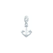 Load image into Gallery viewer, Sterling Silver, 9.5mm Width by 1.8mm Length by 15.6mm Height, Anchor Charm. Quantity Per Pack: 4 Pieces.