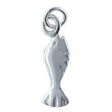 Load image into Gallery viewer, Sterling Silver, 5.0mm Width by 1.6mm Length by 15.7mm Height, Fish Charm. Quantity Per Pack: 4 Pieces.