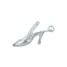Load image into Gallery viewer, Sterling Silver, 7.3mm Width by 13.2mm Length by 24.6mm Height, High Heel Charm. Quantity Per Pack: 1 Piece.