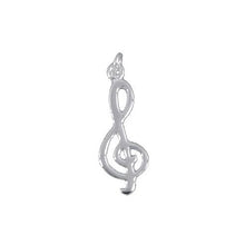 Load image into Gallery viewer, Sterling Silver, 8.5mm Width by 2.1mm Length by 24.0mm Height, Musical Note Charm. Quantity Per Pack: 2 Pieces.