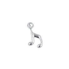Load image into Gallery viewer, Sterling Silver, 9.0mm Width by 2.0mm Length by 13.0mm Height, Musical Note Charm. Quantity Per Pack: 4 Pieces.