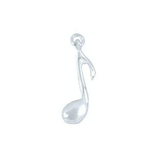 Load image into Gallery viewer, Sterling Silver, 2.0mm Width by 11.2mm Length by 23.6mm Height, Music Note Charm. Quantity Per Pack: 4 Pieces.