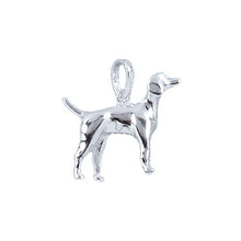 Load image into Gallery viewer, Sterling Silver, 20.4mm Width by 6.1mm Length by 17.8mm Height, Weimaraner Dog Pendant. Quantity Per Pack: 1 Piece.