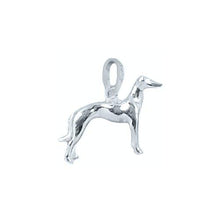 Load image into Gallery viewer, Sterling Silver, 21.0mm Width by 5.5mm Length by 18.0mm Height, Grey Hound Dog Pendant. Quantity Per Pack: 1 Piece.