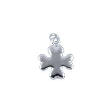Load image into Gallery viewer, Sterling Silver, 13.2mm Width by 1.3mm Length by 13.2mm Height, Shamrock Leaf Charm. Quantity Per Pack: 2 Pieces.