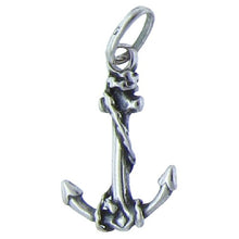 Load image into Gallery viewer, Sterling Silver Oxidized, 12.0mm Width by 2.6mm Length by 18.7mm Height, Anchor Pendant. Quantity Per Pack: 5 Pieces.
