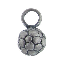Load image into Gallery viewer, Sterling Silver Oxidized, 8.2mm Width by 8.4mm Length by 14.4mm Height, Soccer Ball Charm. Quantity Per Pack: 1 Piece.