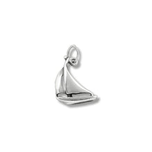 Load image into Gallery viewer, Sterling Silver Oxidized, 11.5mm Width by 2.8mm Length by 14.2mm Height, Sailboat Pendant. Quantity Per Pack: 5 Pieces.