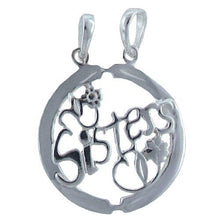 Load image into Gallery viewer, Sterling Silver, 21.1mm Width by 2.2mm Length by 23.9mm Height, Sisters Charm. Quantity Per Pack: 1 Piece.