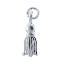 Load image into Gallery viewer, Sterling Silver, 4.7mm Width by 2.5mm Length by 14.0mm Height, Tassle Charm. Quantity Per Pack: 2 Pieces.