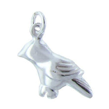 Load image into Gallery viewer, Sterling Silver, 13.2mm Width by 1.7mm Length by 13.0mm Height, Bird Charm. Quantity Per Pack: 4 Pieces.