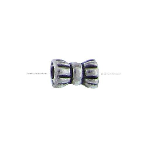 Pewter Oxidized, 3.7mm Width by 3.3mm Length by 5.7mm Height, Textured Tube Bali Bead. Quantity per pack: 208 Pieces.
