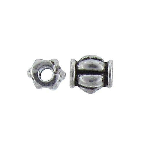 Pewter Oxidized, 5.6mm Width by 4.5mm Length / Height, Corrugated Round Bali Bead. Quantity Per Pack: 136 Pieces.