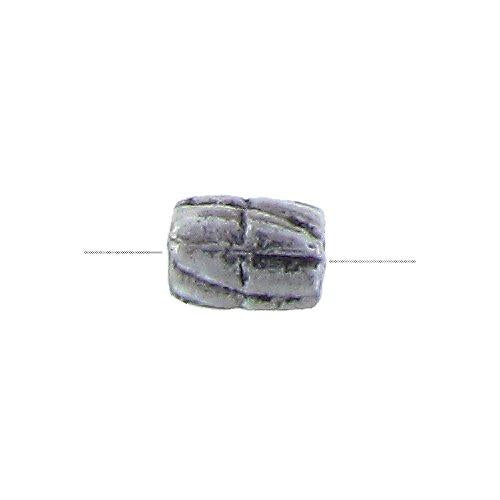 Pewter Oxidized, 5.7mm Width by 4.2mm Length / Height, Textured Tube Bali Bead. Quantity Per Pack: 95 Pieces.