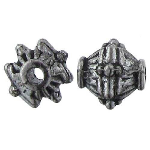 Pewter Oxidized, 9.9mm Width by 9.5mm Length by 10.0mm Height, Textured Round Bali Bead. Quantity per pack: 23 Pieces.