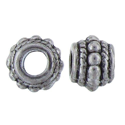 Pewter Oxidized, 8.3mm Width by 8.1mm Length by 6.2mm Height, Textured Roundel Bali Bead. Quantity per pack: 37 Pieces.