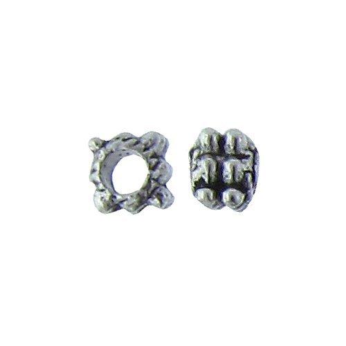Pewter, 4.2mm Width by 4.2mm Length by 3.2mm Height, Textured Square Bead. Quantity per pack: 247 Pieces.
