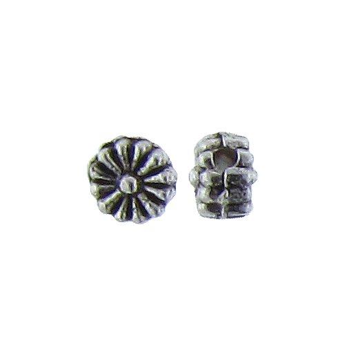 Pewter, 4.6mm Width by 3.4mm Length by 4.6mm Height, Flower Bead. Quantity per pack: 195 Pieces.