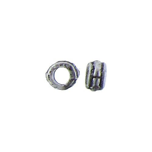 Pewter, 3.7mm Width by 3.6mm Length by 2.1mm Height, Textured Roundel Bead. Quantity per pack: 485 Pieces.