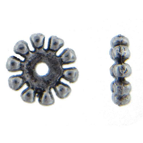Pewter, 7.9mm Width by 7.8mm Length by 7.5mm Height, Textured Round Bead. Quantity per pack: 32 Pieces.