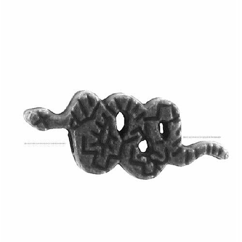 Pewter, 7.5mm Width by 3.1mm Length by 18.9mm Height, Snake Bead. Quantity per pack: 38 Pieces.