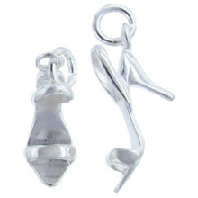 Load image into Gallery viewer, Sterling Silver, 6.0mm Width by 10.6mm Length by 20.2mm Height, Women's Heel Charm. Quantity Per Pack: 3 Pieces.