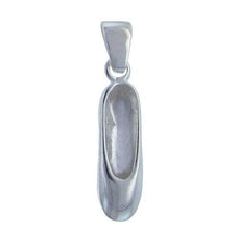Load image into Gallery viewer, Sterling Silver, 7.3mm Width by 5.7mm Length by 26.3mm Height, Ballet Shoe Pendant. Quantity Per Pack: 1 Piece.