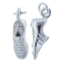 Load image into Gallery viewer, Sterling Silver, 19.6mm Width by 5.5mm Length by 8.2mm Height, Cleat / Shoe Charm. Quantity Per Pack: 2 Pieces.