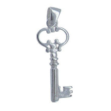 Load image into Gallery viewer, Sterling Silver, 12.8mm Width by 3.3mm Length by 33.0mm Height, Key Charm. Quantity Per Pack: 2 Pieces.