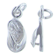 Load image into Gallery viewer, Sterling Silver, 6.5mm Width by 4.2mm Length by 15.1mm Height, Flip Flop Charm. Quantity Per Pack: 4 Pieces.