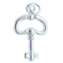 Load image into Gallery viewer, Sterling Silver, 13.1mm Width by 3.3mm Length by 21.6mm Height, Key Charm. Quantity Per Pack: 2 Pieces.