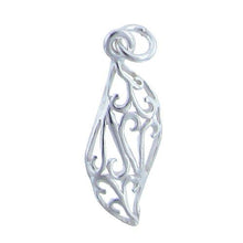 Load image into Gallery viewer, Sterling Silver, 8.6mm Width by 1.7mm Length by 22.9mm Height, Filigree Charm. Quantity Per Pack: 6 Pieces.