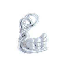 Load image into Gallery viewer, Sterling Silver, 9.1mm Width by 2.7mm Length by 10.9mm Height, Swan Charm. Quantity Per Pack: 4 Pieces.