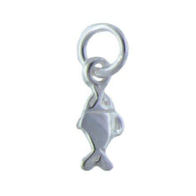 Load image into Gallery viewer, Sterling Silver, 4.5mm Width by 1.1mm Length by 10.6mm Height, Fish Charm. Quantity Per Pack: 5 Pieces.