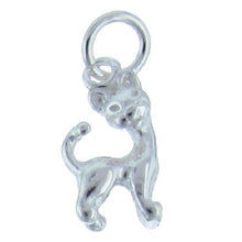Load image into Gallery viewer, Sterling Silver, 8.0mm Width by 4.3mm Length by 14.8mm Height, Kitten Charm. Quantity Per Pack: 2 Pieces.
