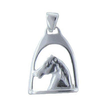 Load image into Gallery viewer, Sterling Silver, 19.4mm Width by 6.4mm Length by 25.6mm Height, Horse Pendant. Quantity Per Pack: 1 Piece.