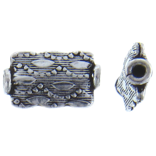 German Silver, 14.1mm Width by 8.7mm Length by 3.3mm Height, Bali Bead Quantity per pack; 15 Pieces.