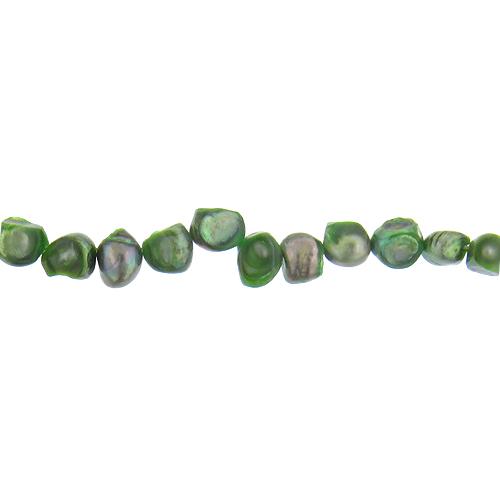 Green, 8.0mm Width by 6.0mm Length by 7.5mm Height, Potato Pearl Bead. Quantity per pack: 59 Pieces.